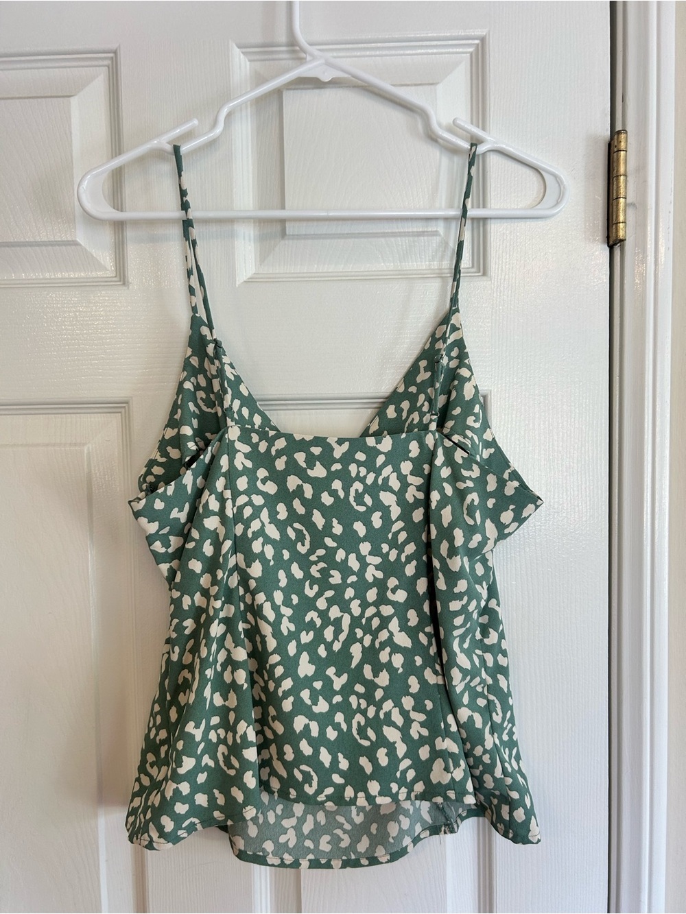 Astr Sage and Cream Flowy Wrap-Style Cami Whimsy 90s Romantic Blouse - Picture 3 of 3